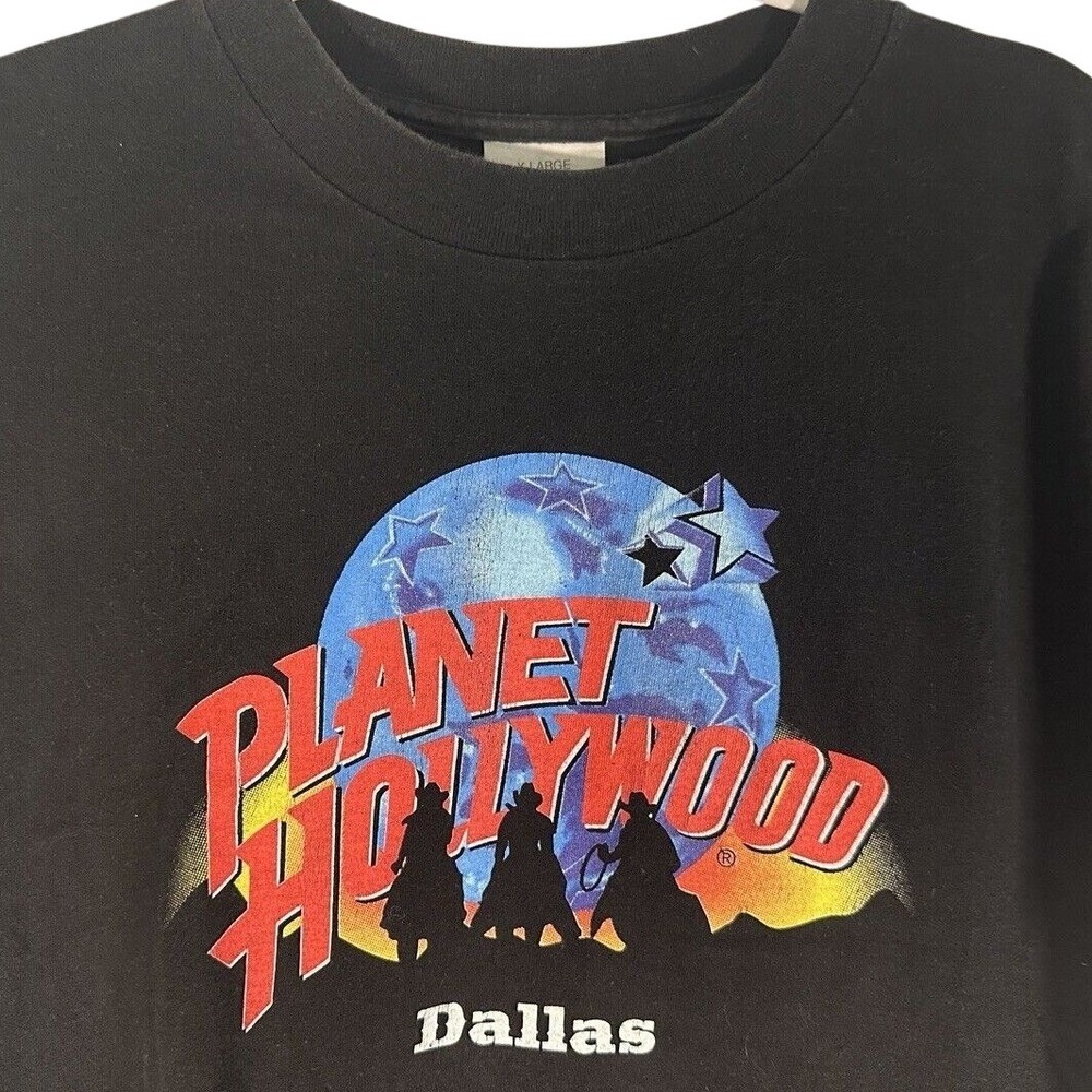 Vintage Planet Hollywood Dallas Black Shirt Size XL Men's Cowboys‎
